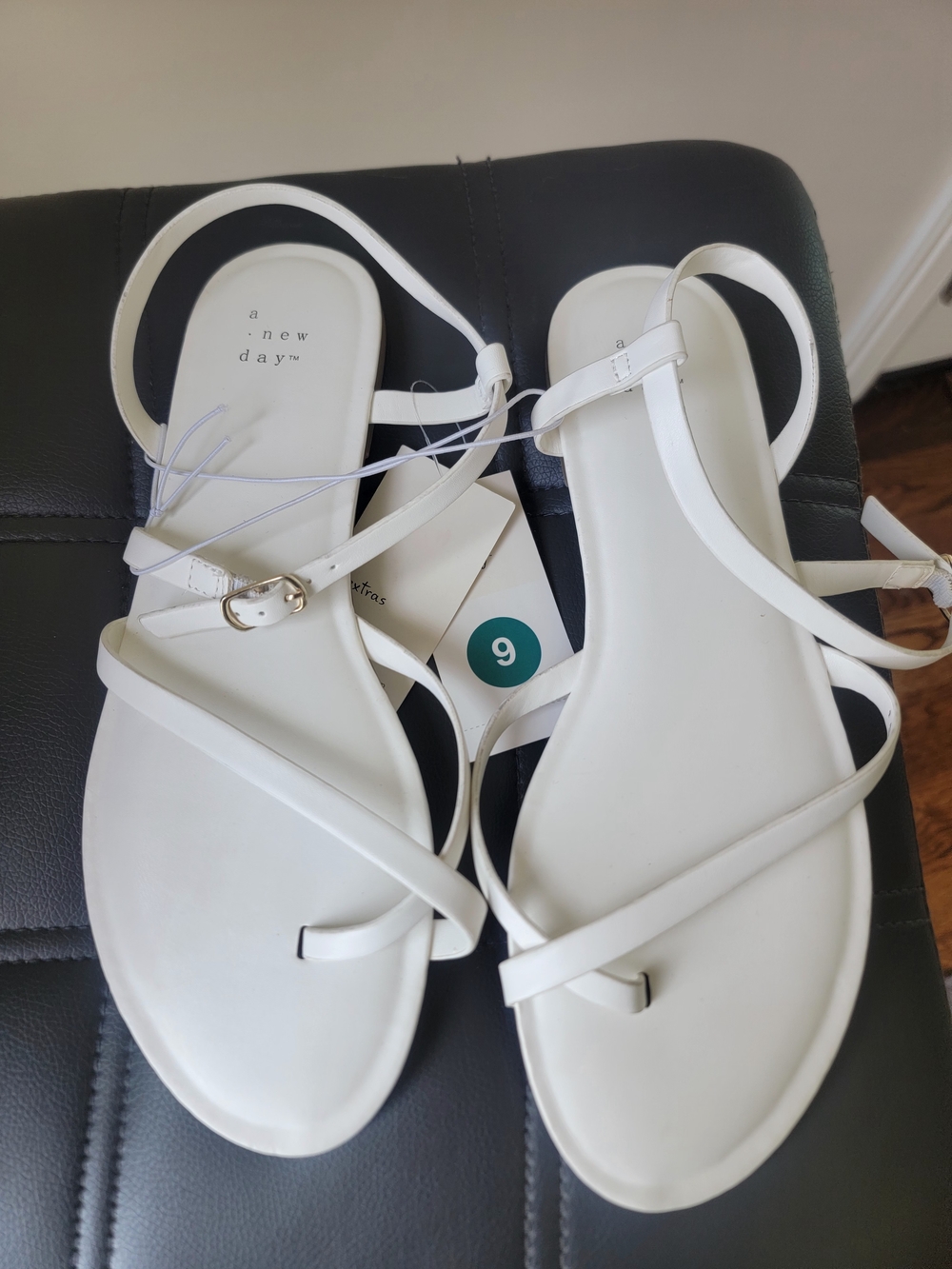 Women's A New Day Alexandra Strappy Sandals White Size 9 New With Tags